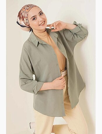 Camisa de popelina relaxed fit com fecho de botões bdart