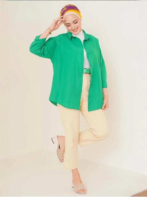 Camisa de popelina relaxed fit com fecho de botões bdart - Kiabi Camisa de popelina relaxed fit com fecho de botões bdart - Kiabi