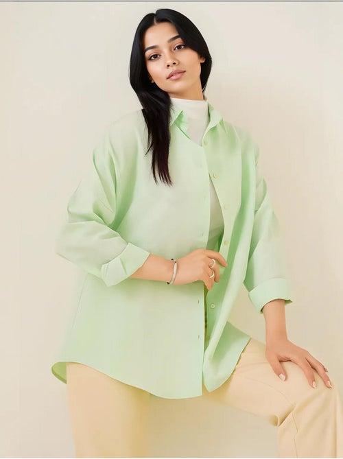 Camisa de popelina relaxed fit com fecho de botões bdart - Kiabi Camisa de popelina relaxed fit com fecho de botões bdart - Kiabi