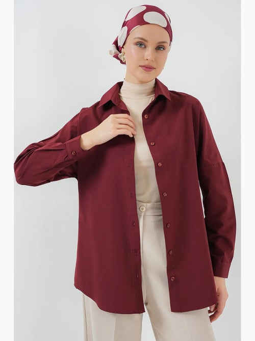 Camisa de popelina relaxed fit com fecho de botões bdart - Kiabi Camisa de popelina relaxed fit com fecho de botões bdart - Kiabi