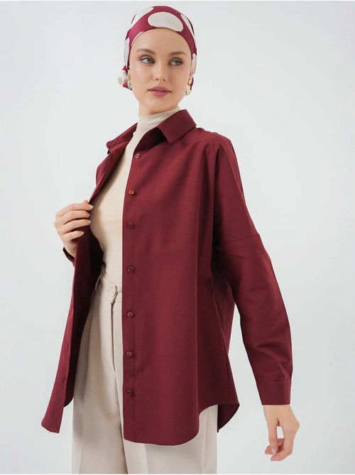 Camisa de popelina relaxed fit com fecho de botões bdart - Kiabi Camisa de popelina relaxed fit com fecho de botões bdart - Kiabi