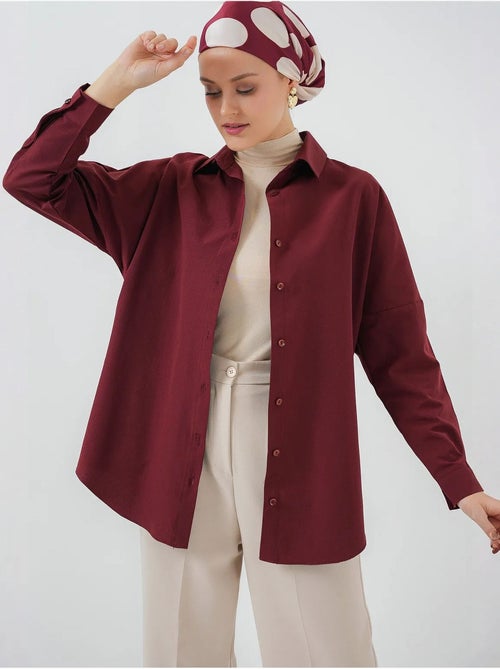 Camisa de popelina relaxed fit com fecho de botões bdart - Kiabi Camisa de popelina relaxed fit com fecho de botões bdart - Kiabi