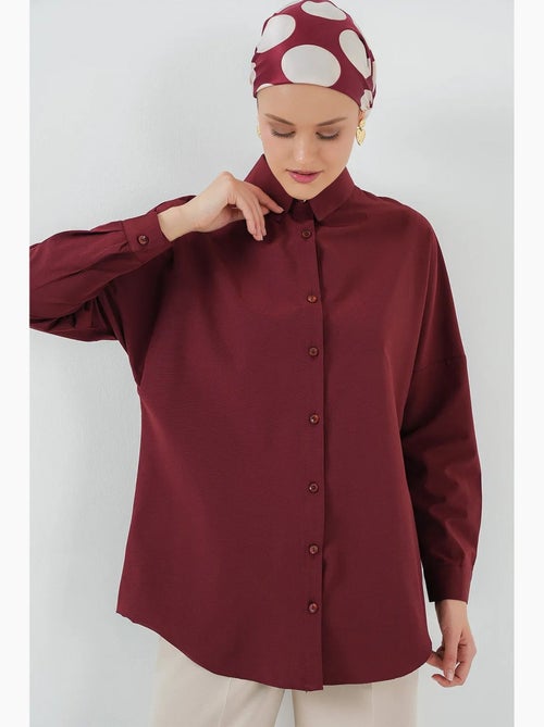 Camisa de popelina relaxed fit com fecho de botões bdart - Kiabi Camisa de popelina relaxed fit com fecho de botões bdart - Kiabi