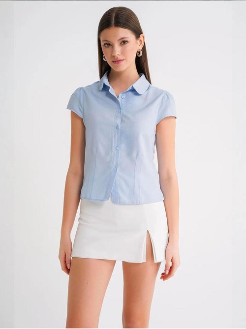Camisa de popelina slim fit mixray - Kiabi Camisa de popelina slim fit mixray - Kiabi