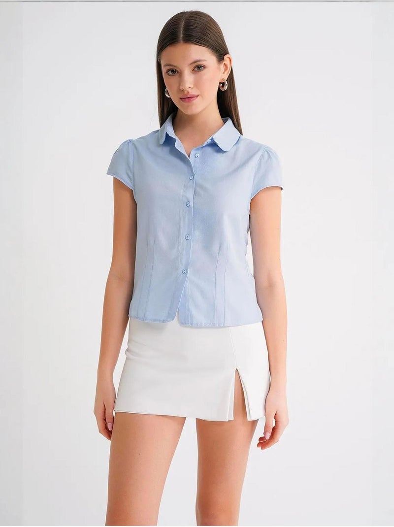 Camisa de popelina slim fit mixray Azul-céu - Kiabi