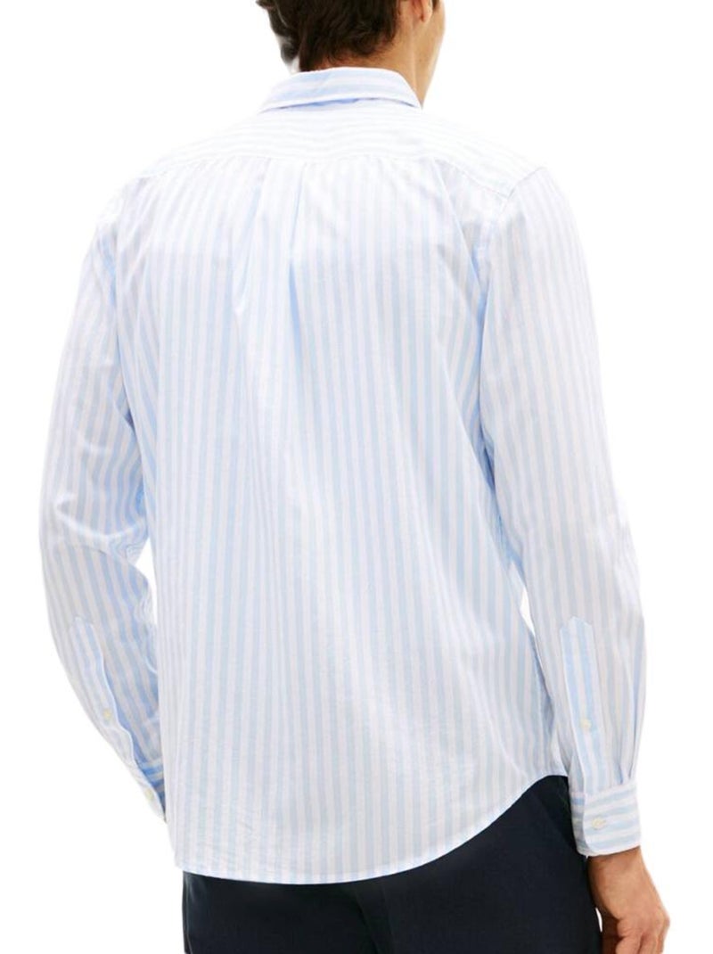 Camisa de popelina tommy hilfiger azul/branca para homem Azul - Kiabi
