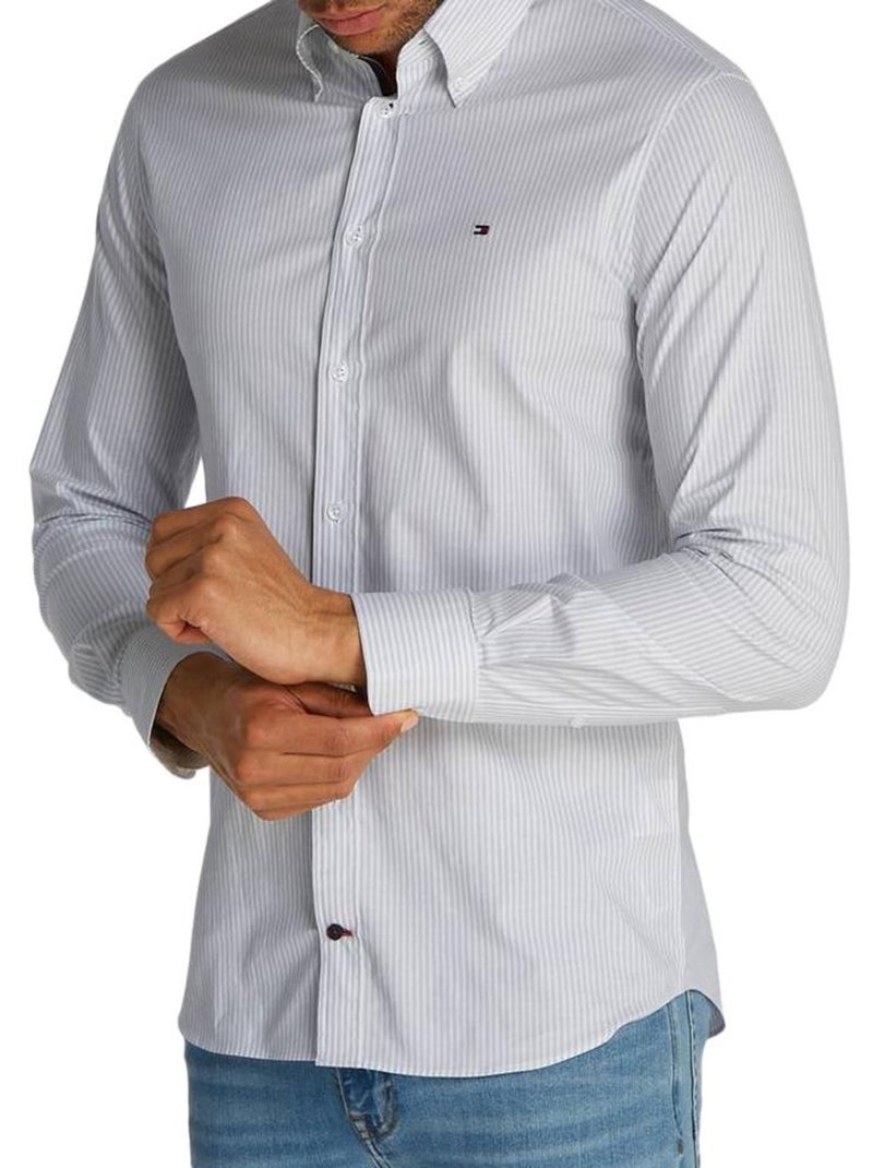 Camisa de Popelina Tommy Hilfiger para Homem Branca/Azul Azul - Kiabi