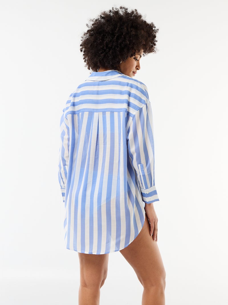 Camisa de praia fluida estampada Azul - Kiabi