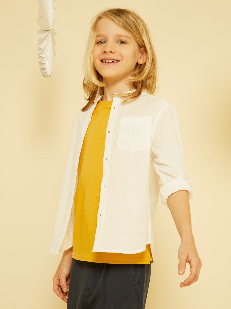 Camisa de puro algodão Branco - Kiabi
