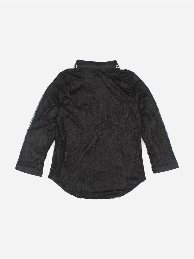 Camisa de renda - Kids Star Preto - Kiabi