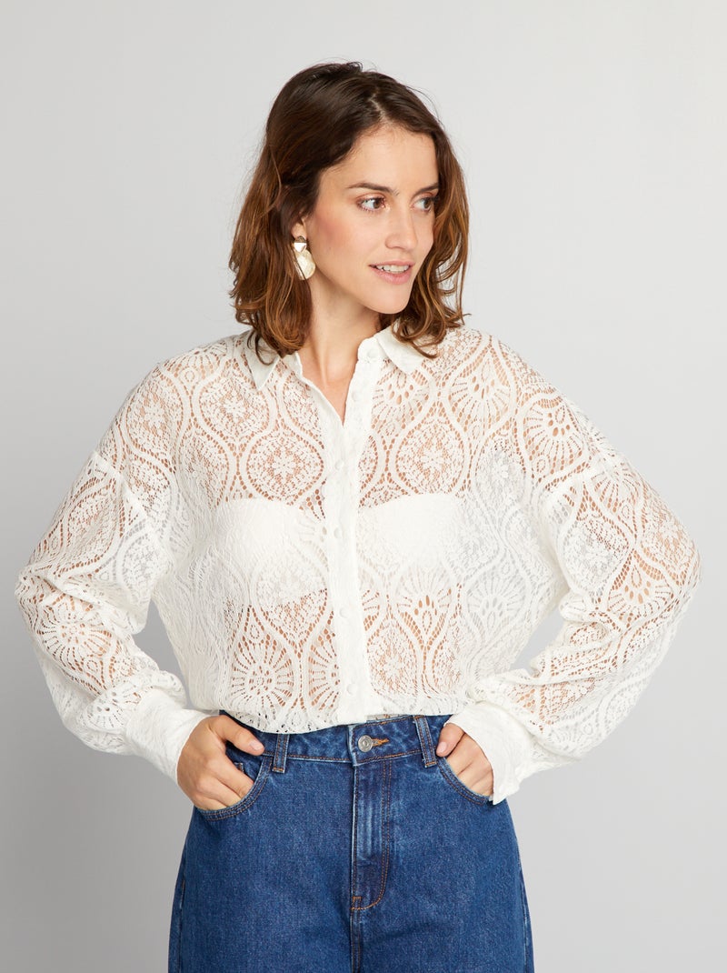 Camisa de renda BRANCO - Kiabi