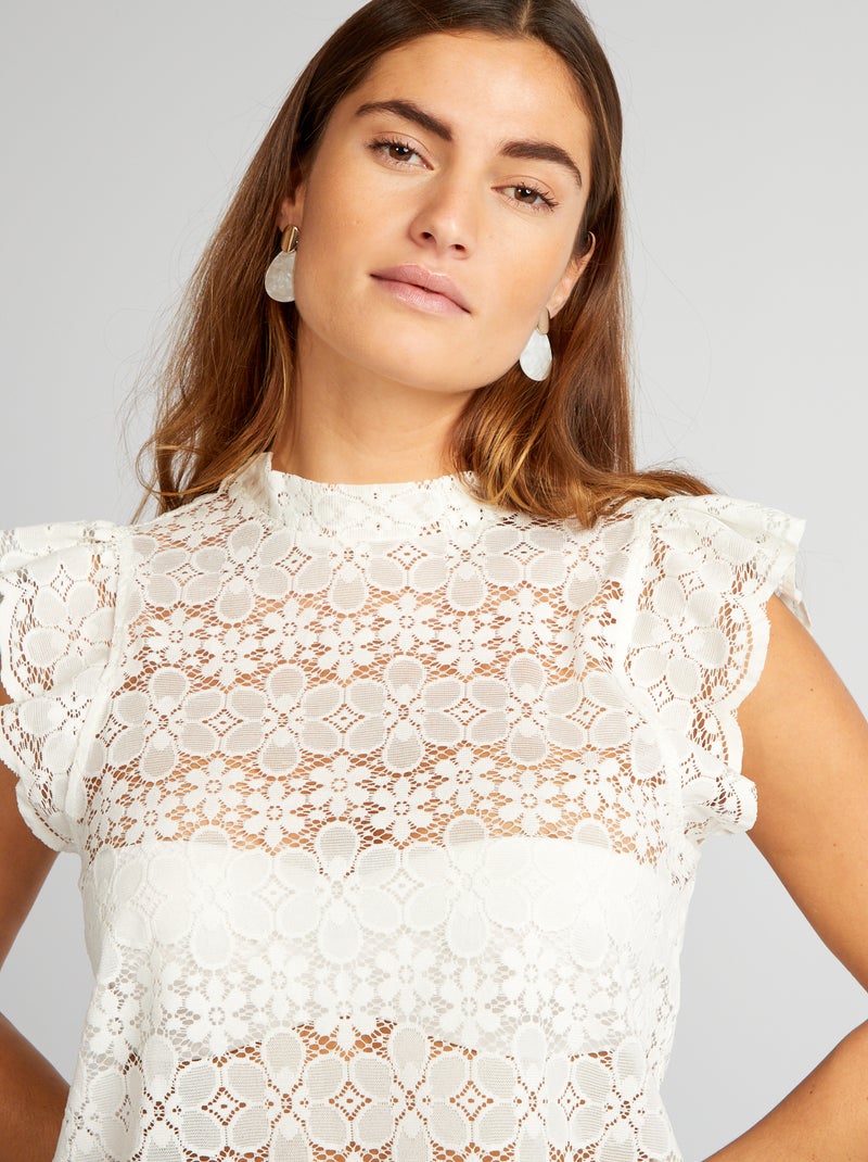 Camisa de renda BRANCO - Kiabi