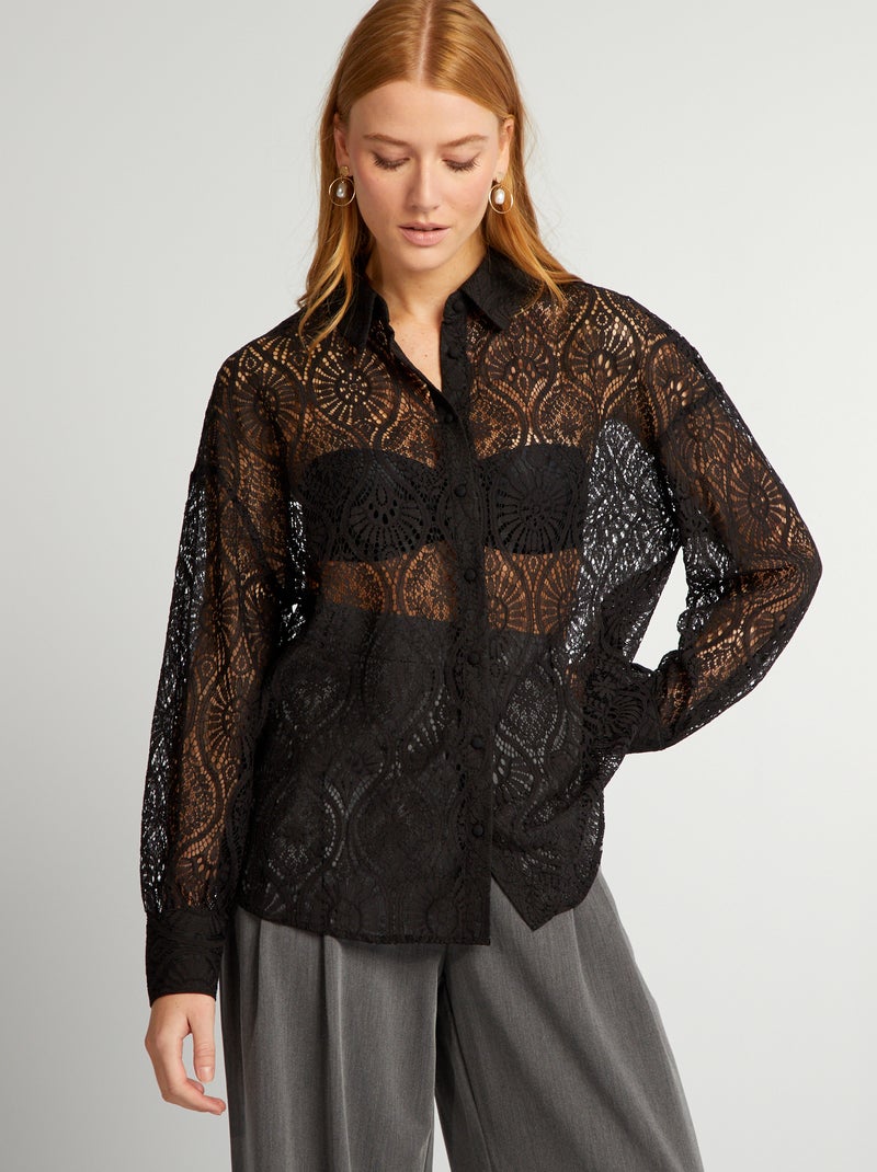 Camisa de renda Preto - Kiabi