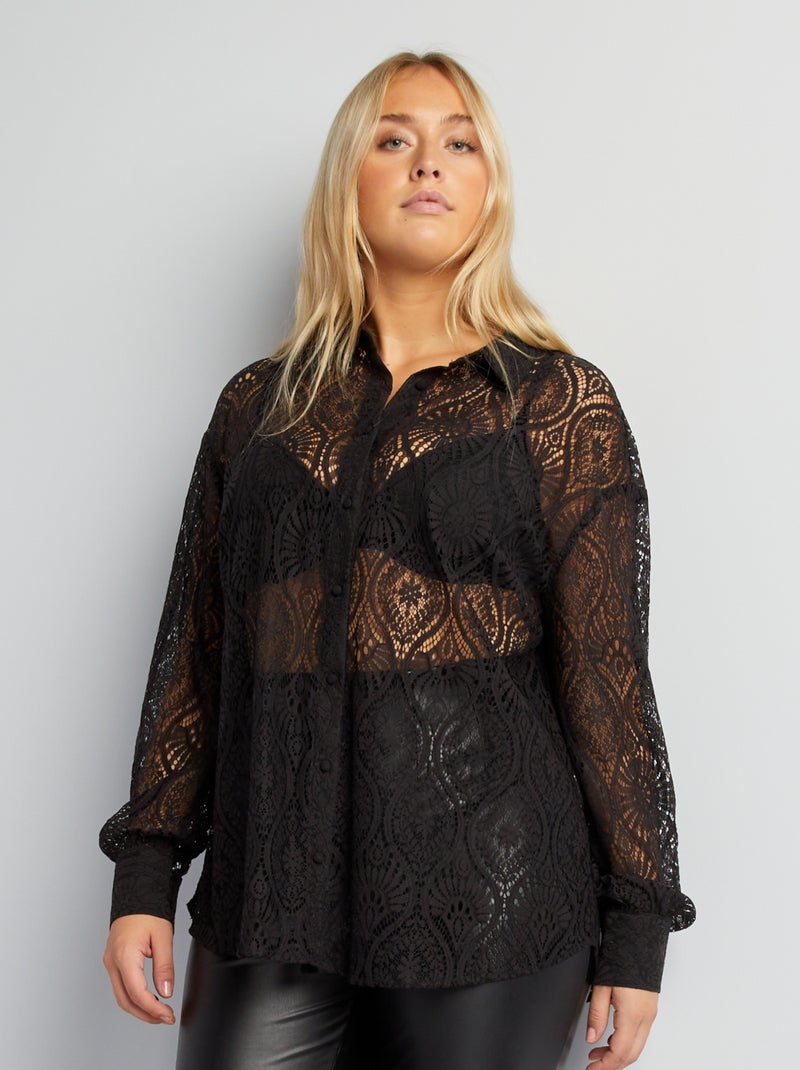 Camisa de renda Preto - Kiabi