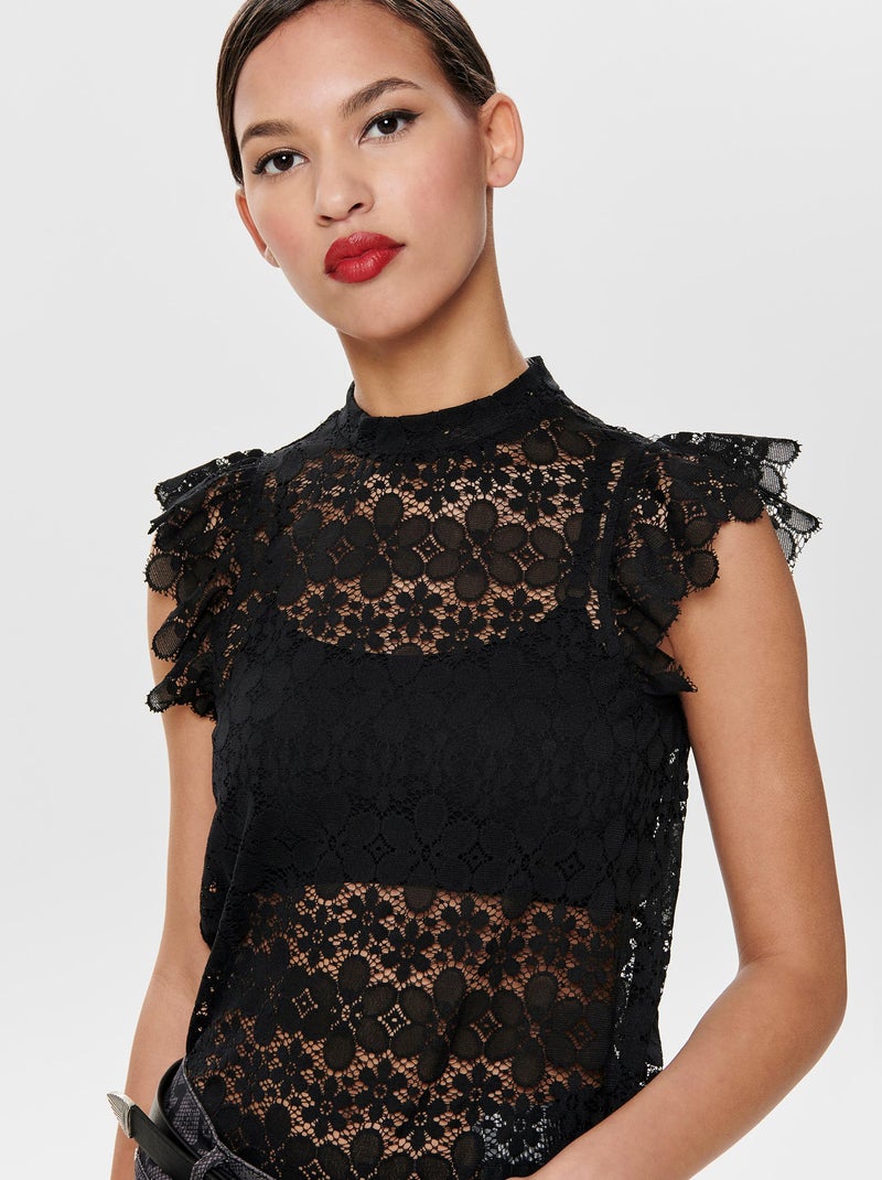 Camisa de renda Preto - Kiabi