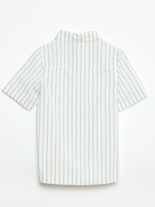 Camisa de riscas de manga curta em algodão - Kiabi