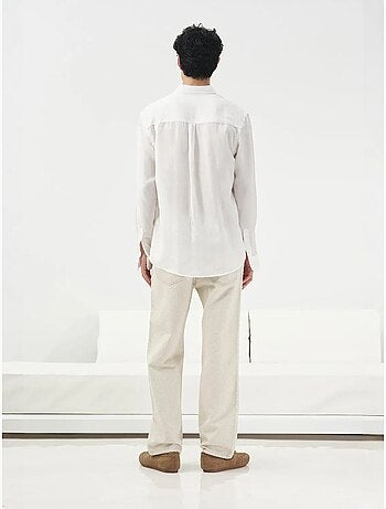 Camisa de tencel lisa com botões giesto