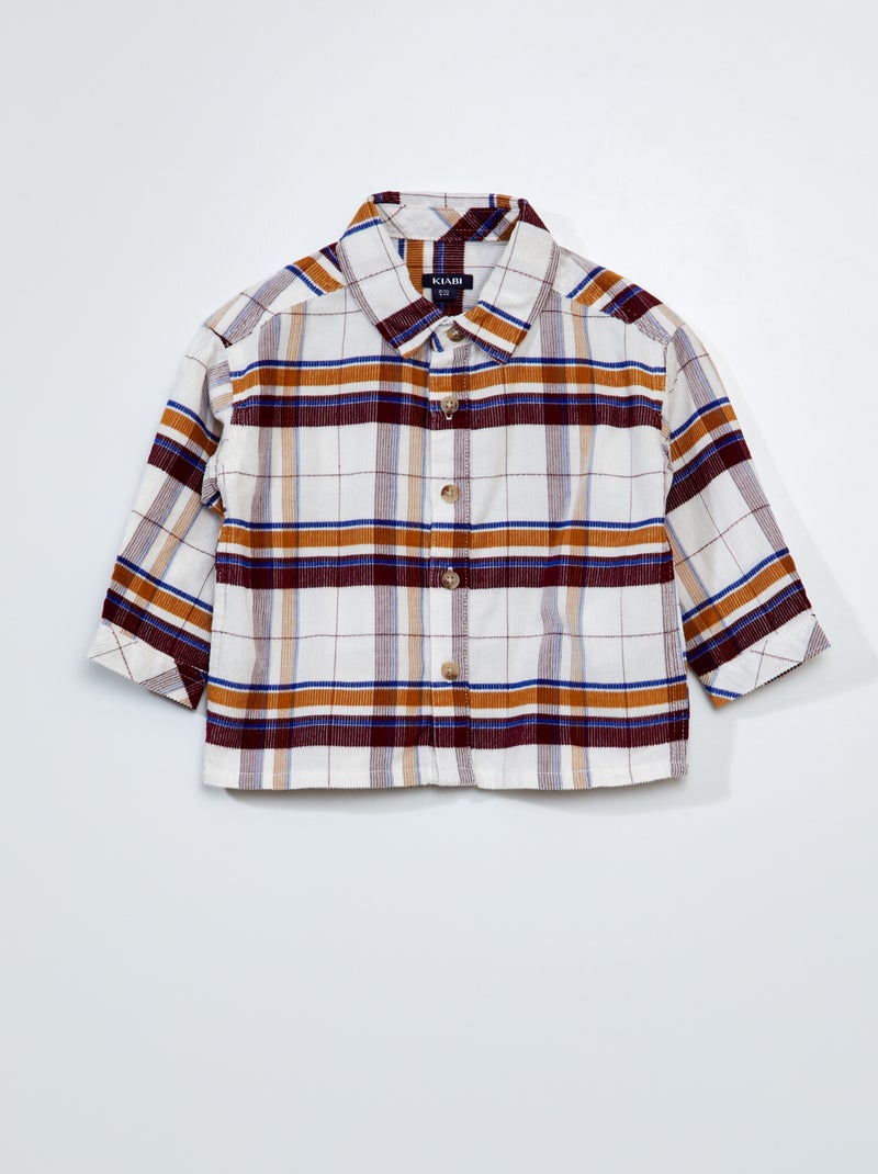 Camisa de veludo BRANCO - Kiabi