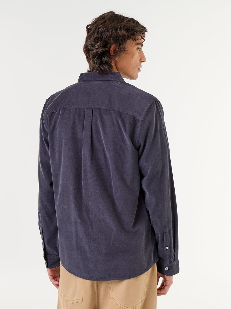 Camisa de veludo cotelê Azul - Kiabi