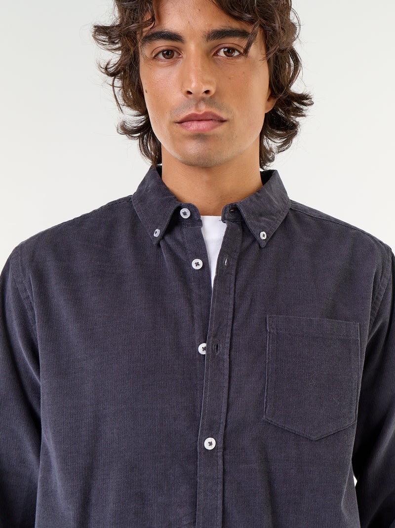 Camisa de veludo cotelê Azul - Kiabi