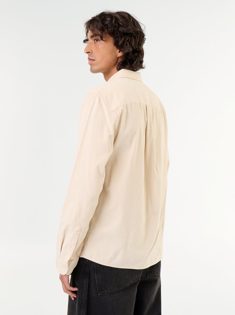 Camisa de veludo cotelê Bege - Kiabi