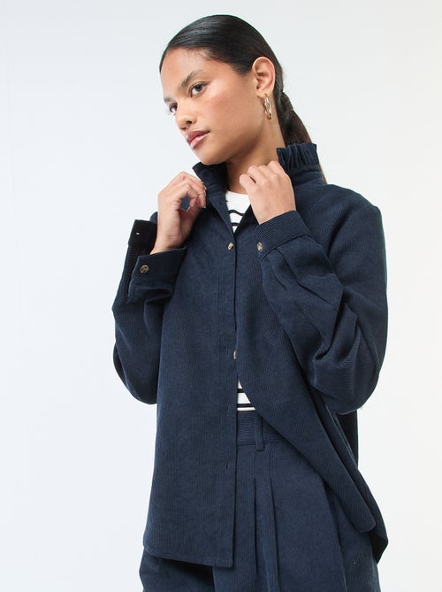 Camisa de veludo lisa - Kiabi