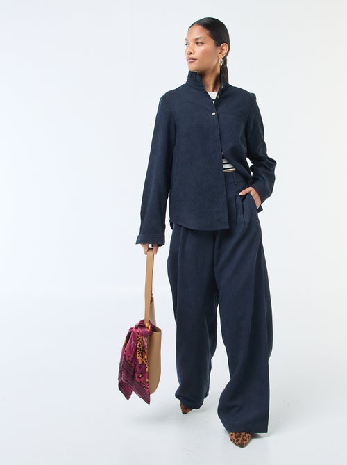 Camisa de veludo lisa - Kiabi