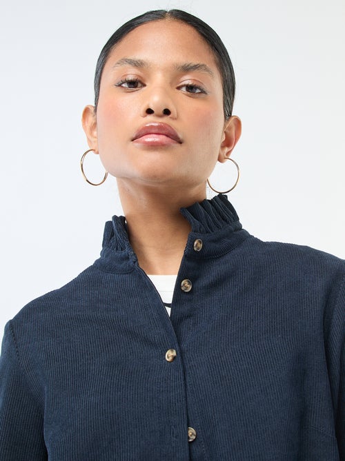 Camisa de veludo lisa - Kiabi