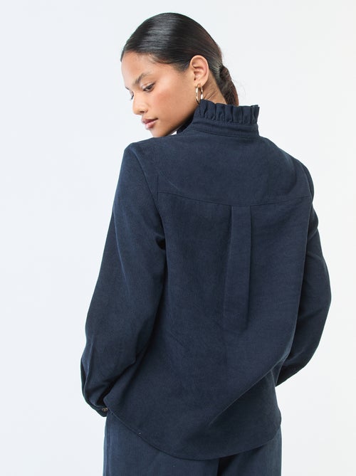 Camisa de veludo lisa - Kiabi