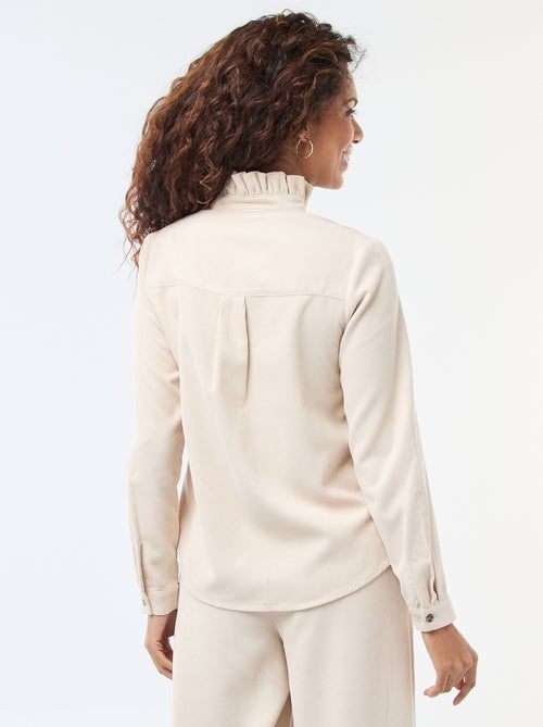 Camisa de veludo lisa - Kiabi