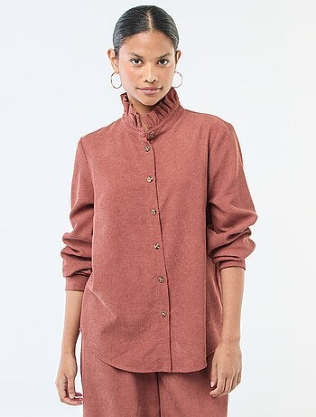 Camisa de veludo lisa