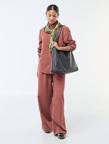 Camisa de veludo lisa