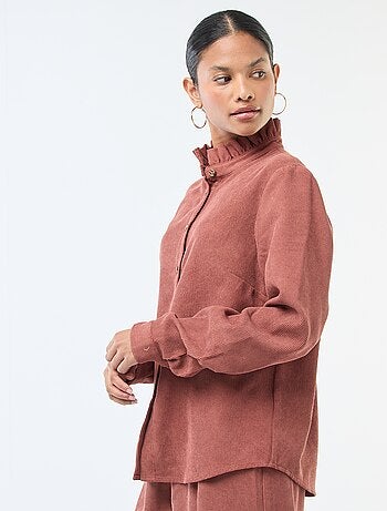 Camisa de veludo lisa