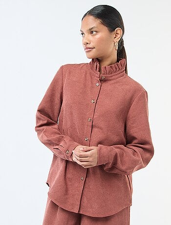 Camisa de veludo lisa