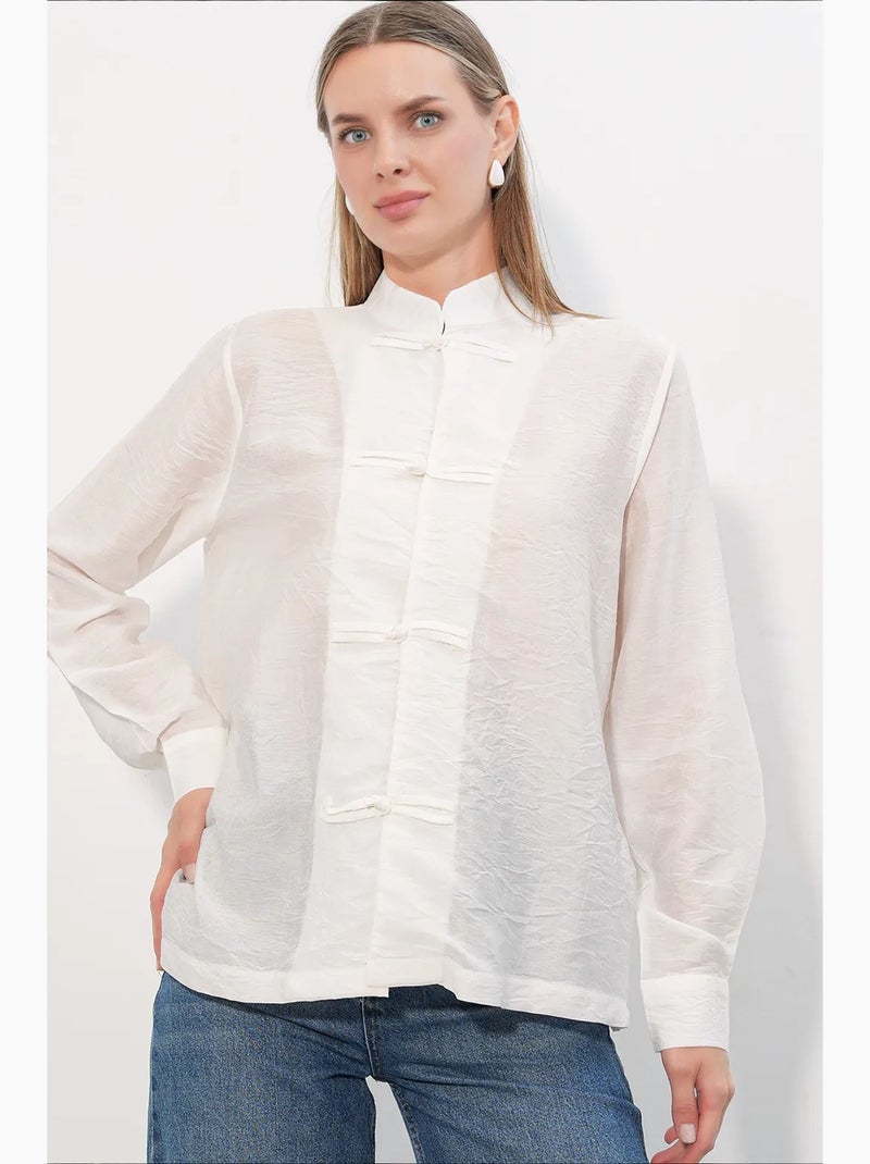 Camisa de viscose e nylon bdart Branco - Kiabi