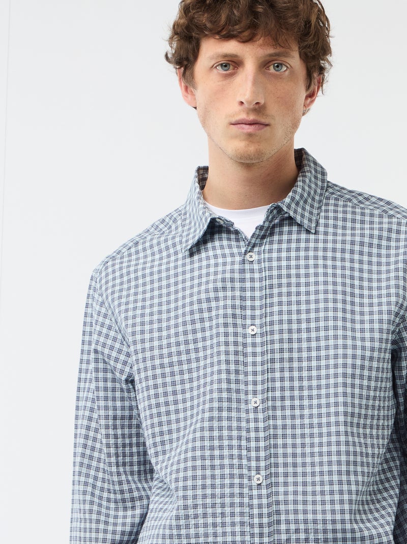 Camisa de Xadrez Azul - Kiabi