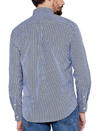 Camisa de Xadrez Azul Tommy Hilfiger Flex Poplin Gingham para Homem