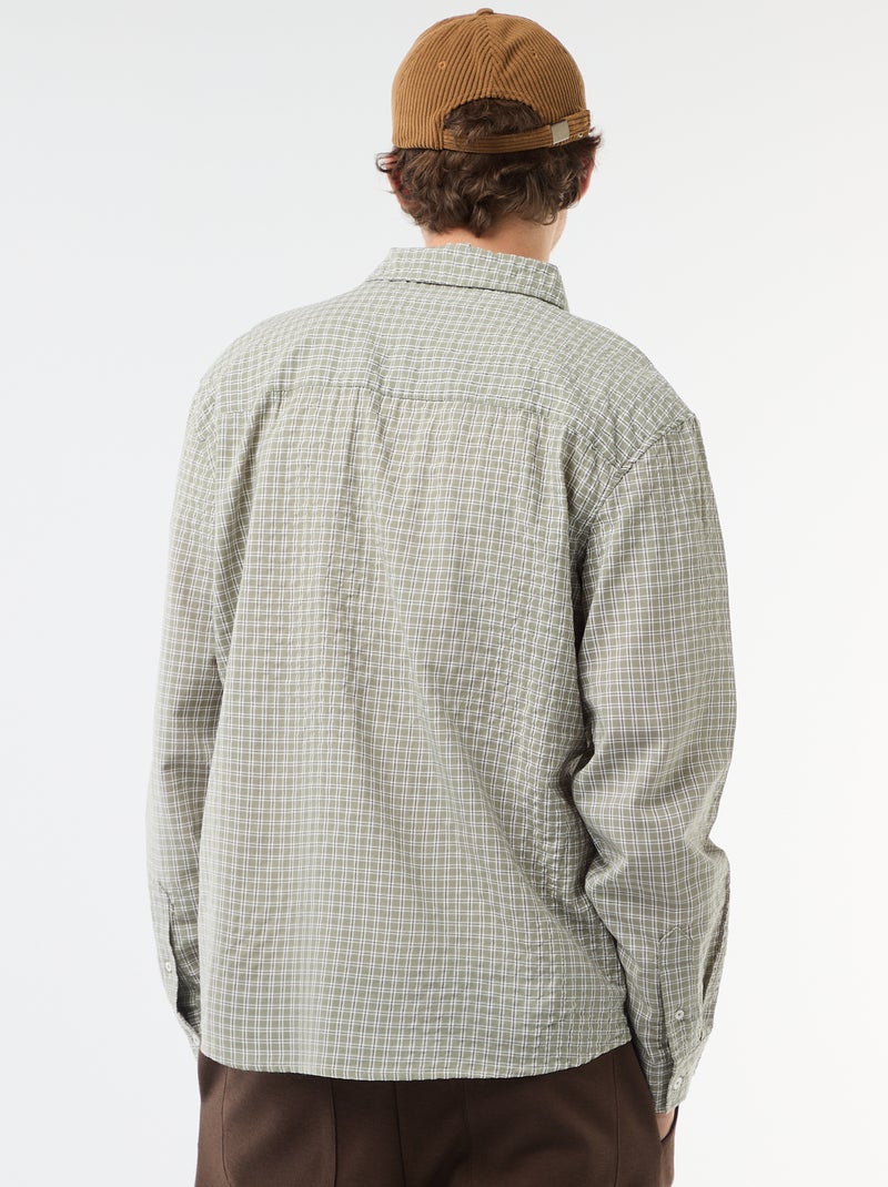 Camisa de Xadrez Caqui - Kiabi