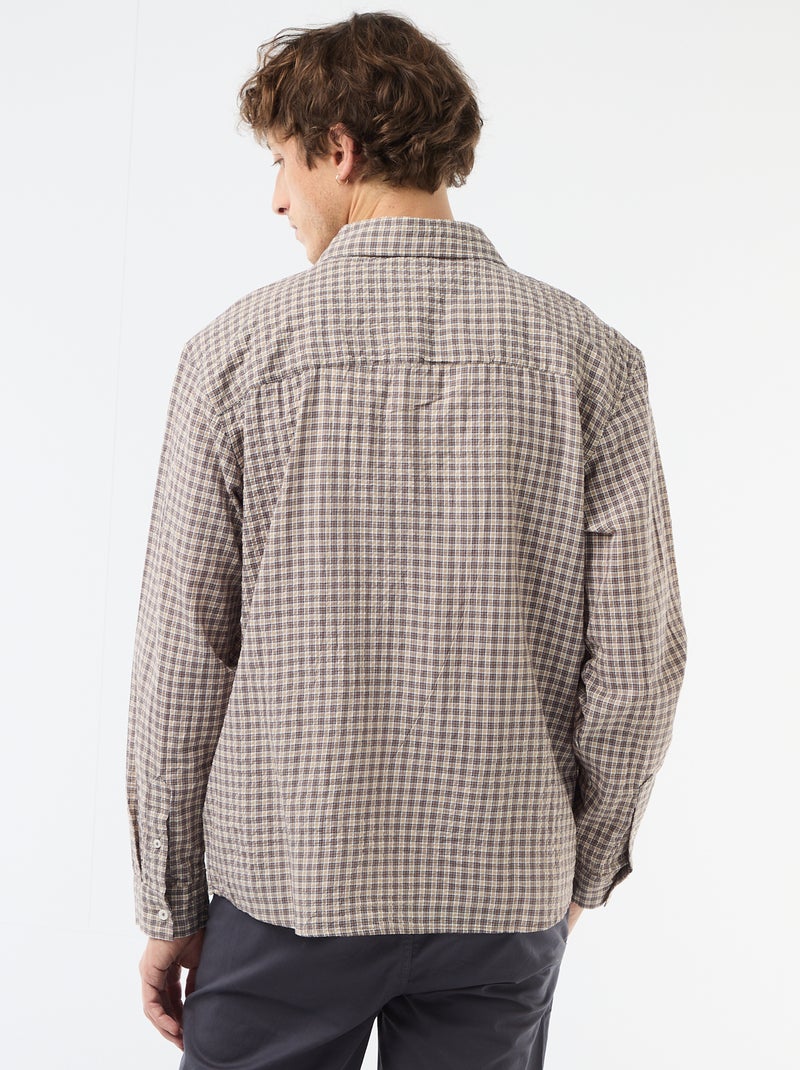 Camisa de Xadrez Castanho - Kiabi