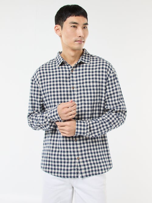 Camisa de Xadrez em Flanela de Algodão - Kiabi