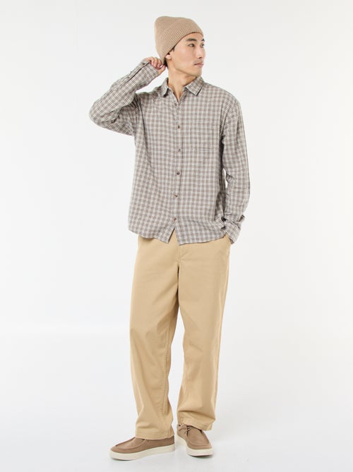 Camisa de Xadrez em Flanela de Algodão - Kiabi