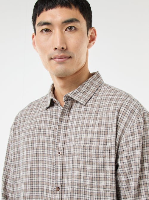 Camisa de Xadrez em Flanela de Algodão - Kiabi