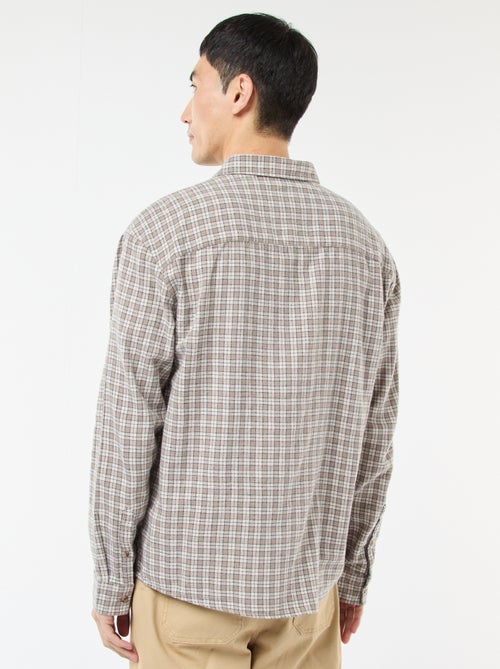 Camisa de Xadrez em Flanela de Algodão - Kiabi