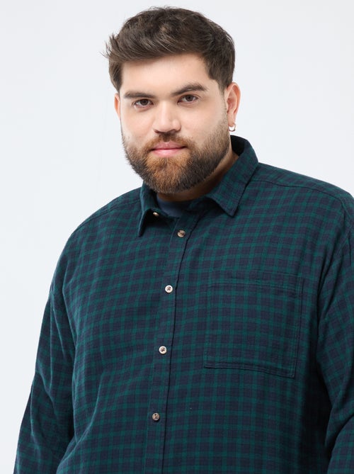 Camisa de Xadrez em Flanela de Algodão - Kiabi