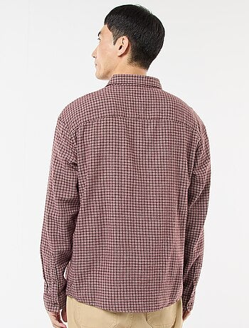 Camisa de Xadrez em Flanela de Algodão
