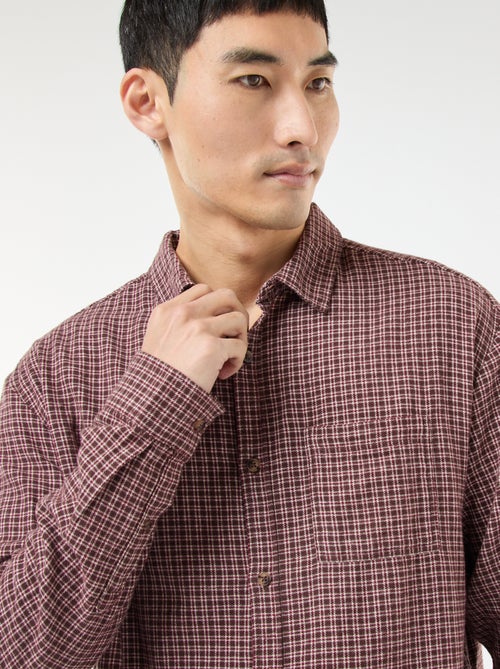 Camisa de Xadrez em Flanela de Algodão - Kiabi