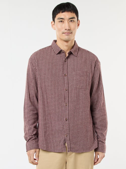 Camisa de Xadrez em Flanela de Algodão - Kiabi