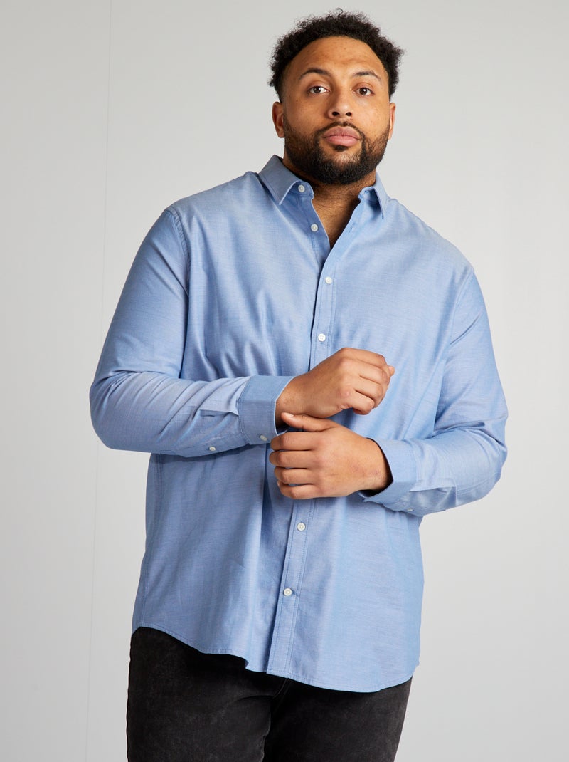 Camisa dobby AZUL - Kiabi