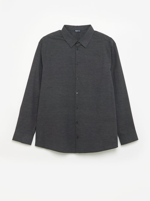Camisa dobby com padrão - Kiabi