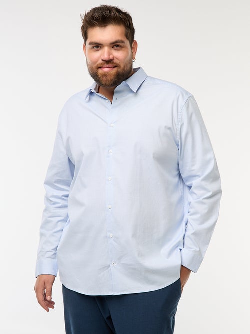 Camisa dobby corte slim com padrão - Kiabi